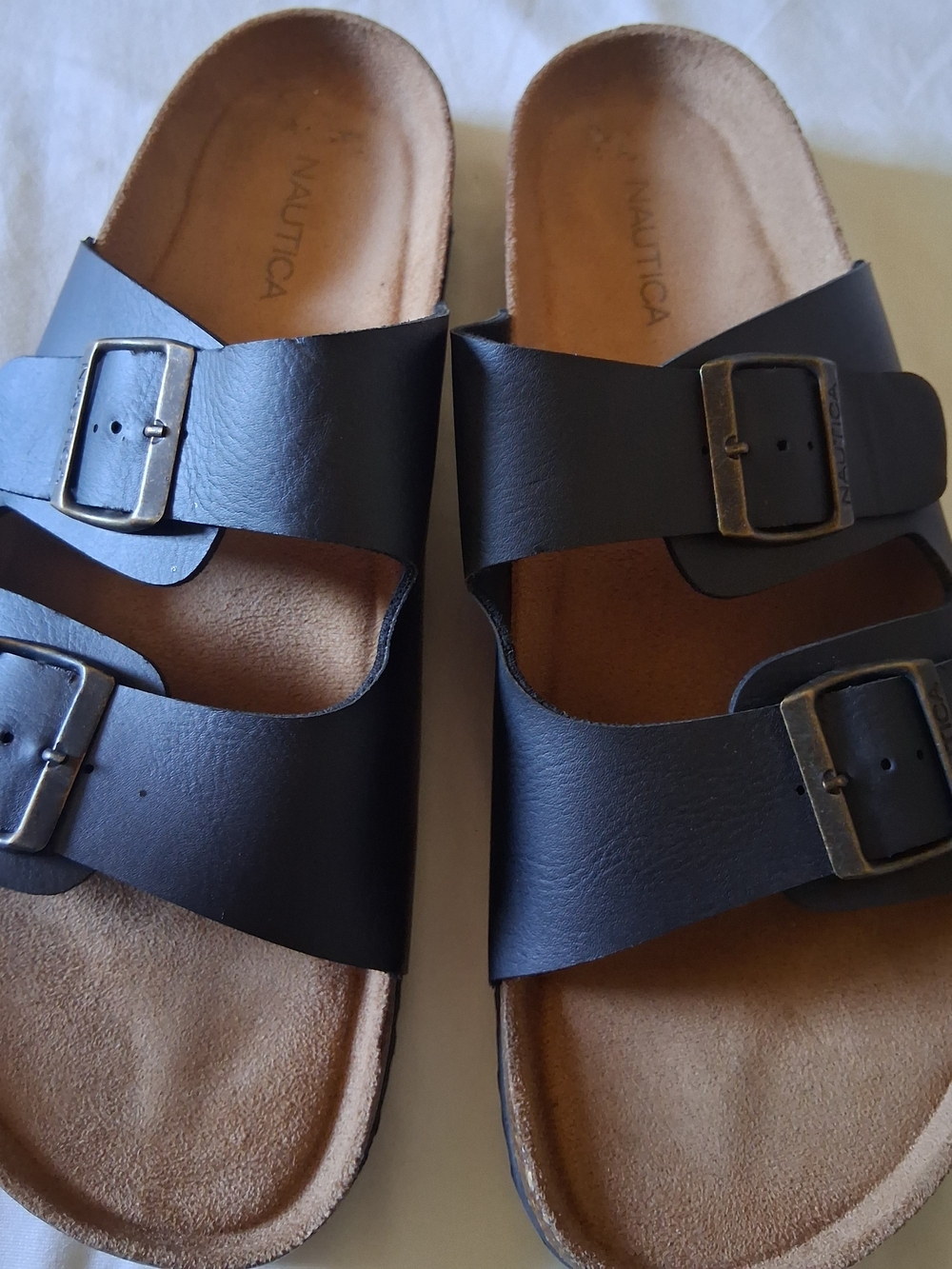 Nautica Men’s Black Double-Buckle Slide Sandals